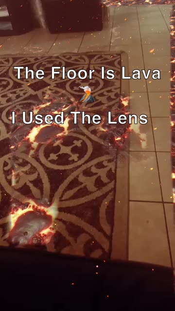 Preview for a Spotlight video that uses the The floor is lava Lens