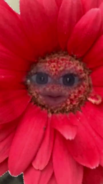 Preview for a Spotlight video that uses the Red Sunflower Face Lens