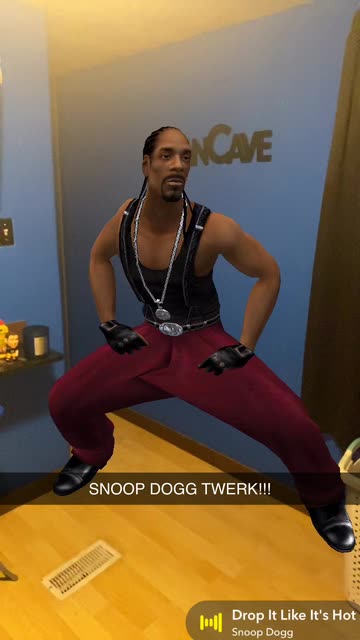 Preview for a Spotlight video that uses the Snoop Dogg Twerk Lens