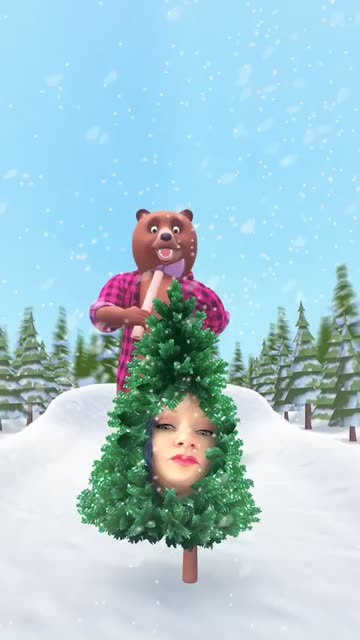 Preview for a Spotlight video that uses the Christmas Tree Run Lens