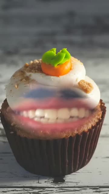 Preview for a Spotlight video that uses the CARROT CUPCAKE Lens