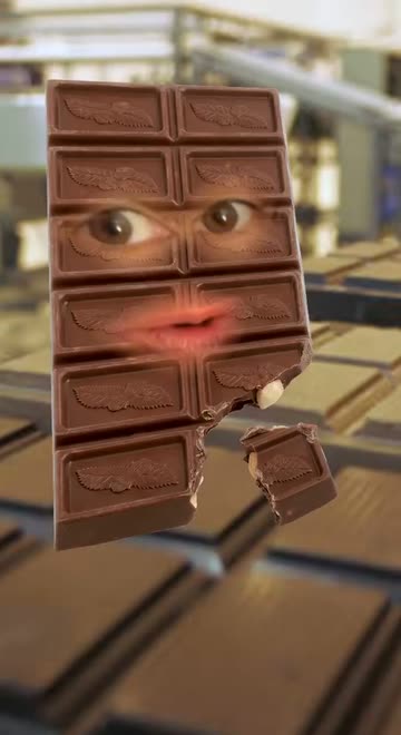 Preview for a Spotlight video that uses the chocolate bar face Lens
