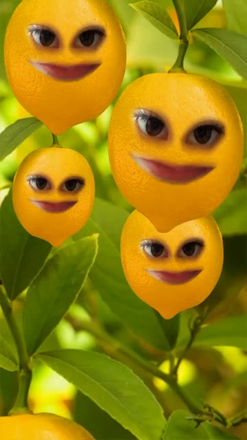 Preview for a Spotlight video that uses the Lemon Faces Lens