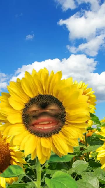 Preview for a Spotlight video that uses the Sunflower Face Lens