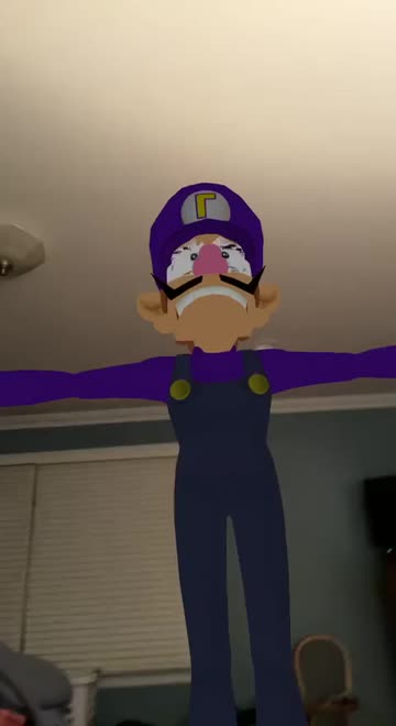 Preview for a Spotlight video that uses the Waluigi T Pose Lens