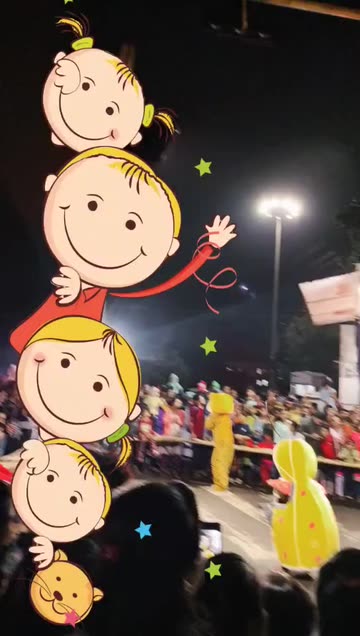 Preview for a Spotlight video that uses the Cute Cartoons Fun Lens