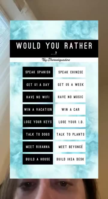 Preview for a Spotlight video that uses the Would You Rather Lens