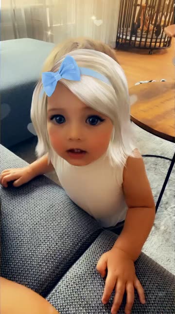 Preview for a Spotlight video that uses the White Hair Lens