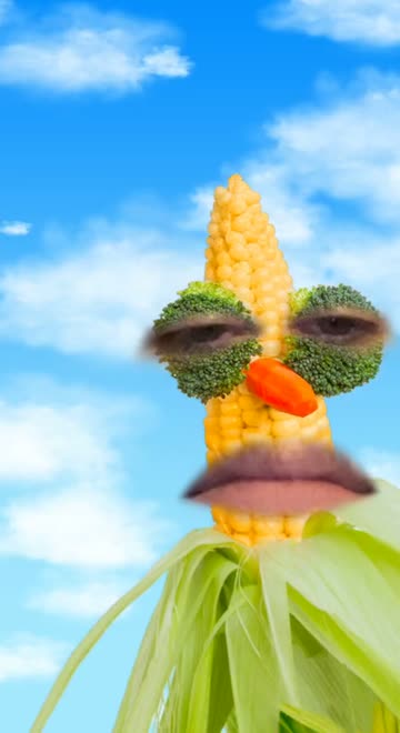 Preview for a Spotlight video that uses the Corn Head 🌽  Lens