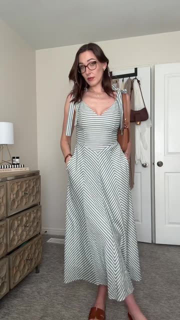 blue and white striped dress outfit ideas Blue Zone | Twisted Ruched Spaghetti Strap Dress main image 0