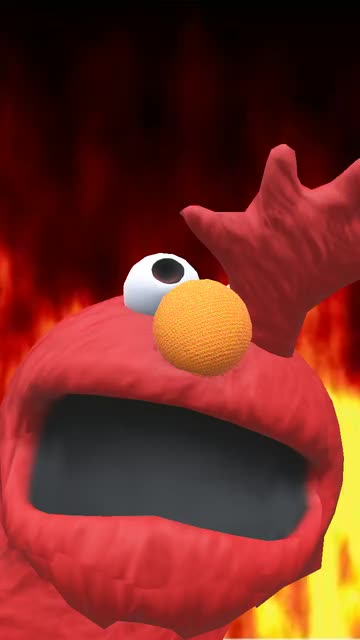 Preview for a Spotlight video that uses the Firey Elmo Meme Lens