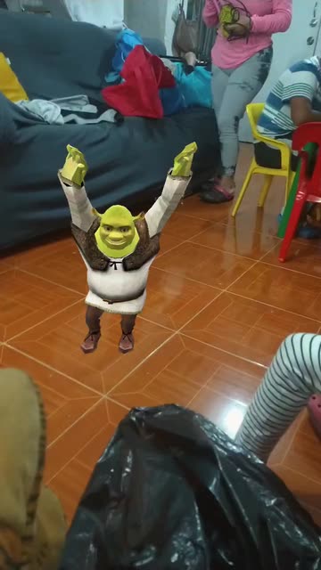 Preview for a Spotlight video that uses the shrek dance Lens