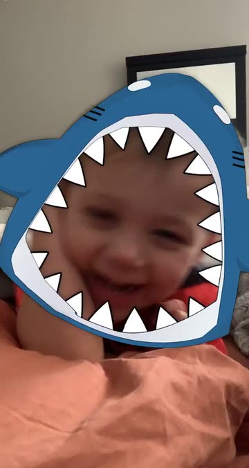 Preview for a Spotlight video that uses the shark hat pelat Lens