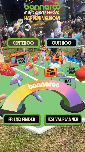 Preview for a Spotlight video that uses the Bonnaroo 2023 AR Compass Lens