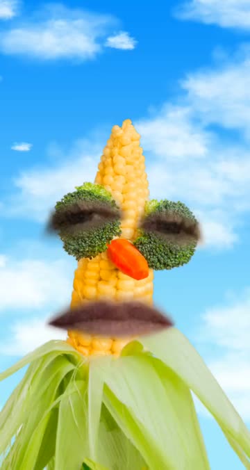 Preview for a Spotlight video that uses the Corn Head 🌽  Lens