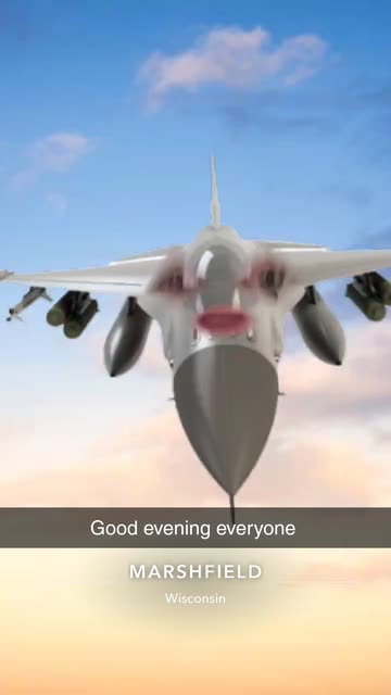 Preview for a Spotlight video that uses the Military Airplane Lens