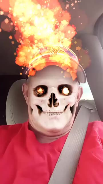 Preview for a Spotlight video that uses the Flaming Skull Lens