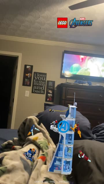 Preview for a Spotlight video that uses the Lego Avengers Tower Battle Lens
