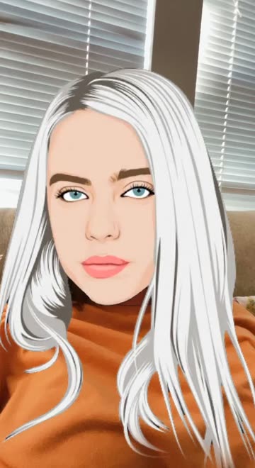 Preview for a Spotlight video that uses the Billie Eilish Face Lens