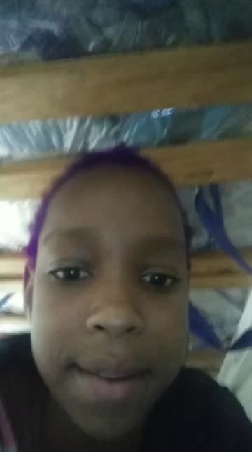 Preview for a Spotlight video that uses the Blonde Purple Hair Lens