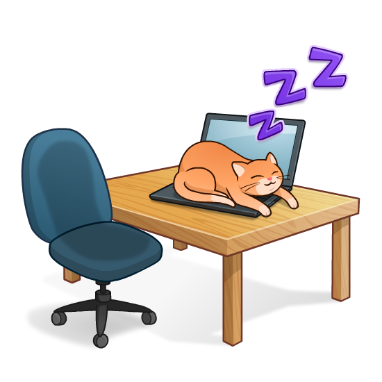 A cat sleeping on a laptop in front of the user's Bitmoji