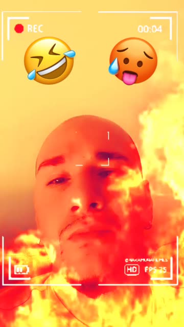 Preview for a Spotlight video that uses the Flames Clip Lens