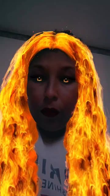 Preview for a Spotlight video that uses the Fierce Flaming Hair  Lens
