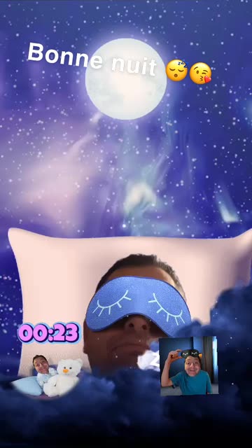 Preview for a Spotlight video that uses the Sleepy Face Lens