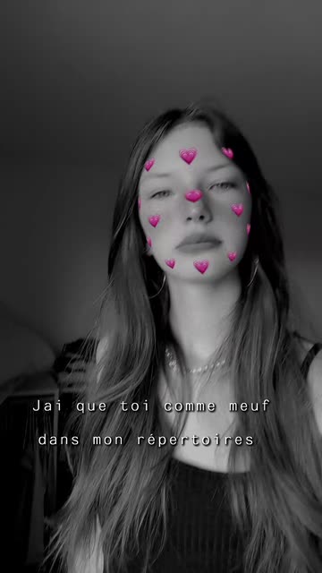 Preview for a Spotlight video that uses the Heart face BW Lens