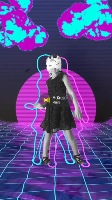 Preview for a Spotlight video that uses the Synthwaves Lens
