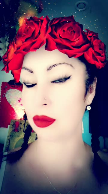 Preview for a Spotlight video that uses the Fire Flowers Headband Lens