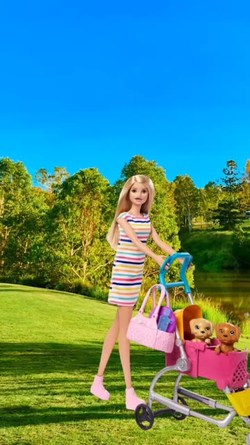 Preview for a Spotlight video that uses the BARBIE dog walk Lens