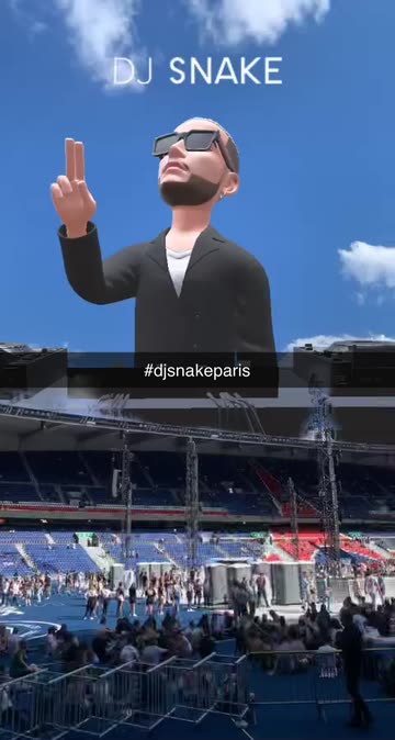 Preview for a Spotlight video that uses the Giant DJ Snake Lens