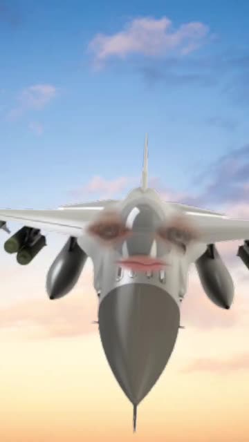 Preview for a Spotlight video that uses the Military Airplane Lens