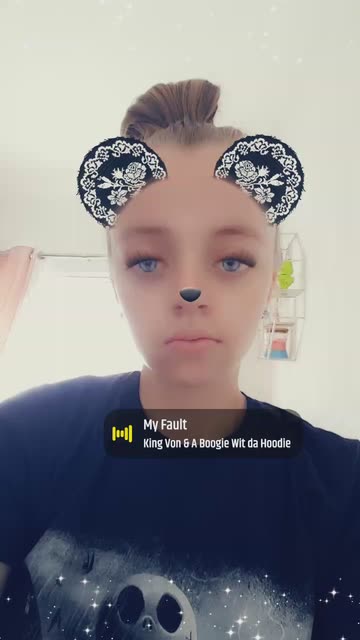 Preview for a Spotlight video that uses the Black&white ears Lens