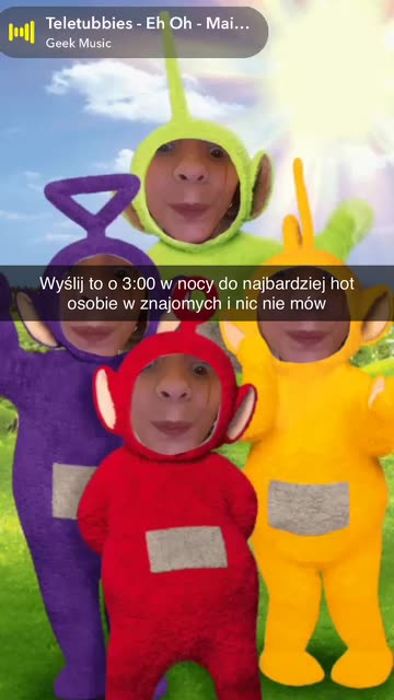 Preview for a Spotlight video that uses the Teletubbies Lens