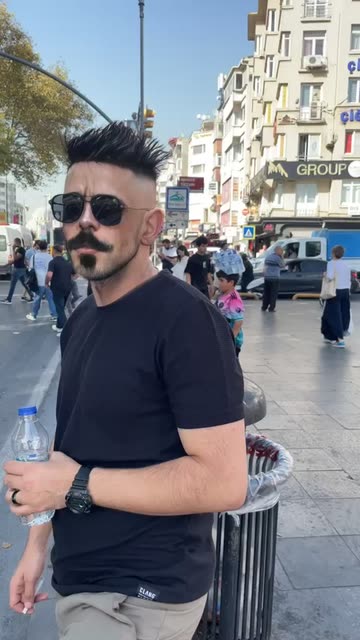 Preview for a Spotlight video that uses the  Cartoon Mustache Lens