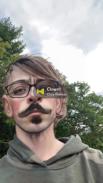 Preview for a Spotlight video that uses the  Cartoon Mustache Lens