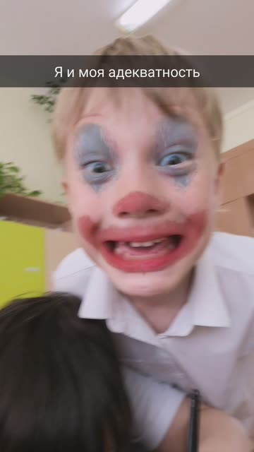 Preview for a Spotlight video that uses the Clown Makeup Lens