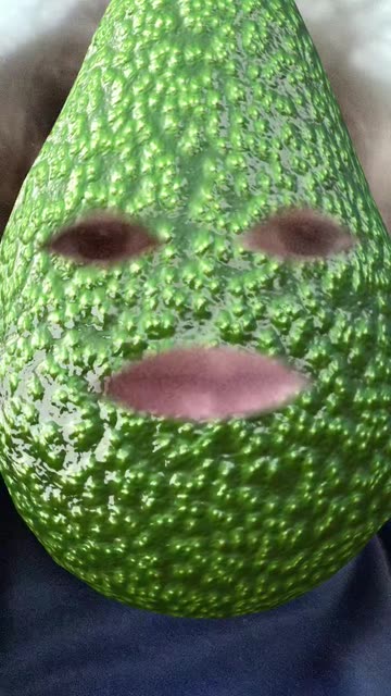 Preview for a Spotlight video that uses the talking avocado Lens