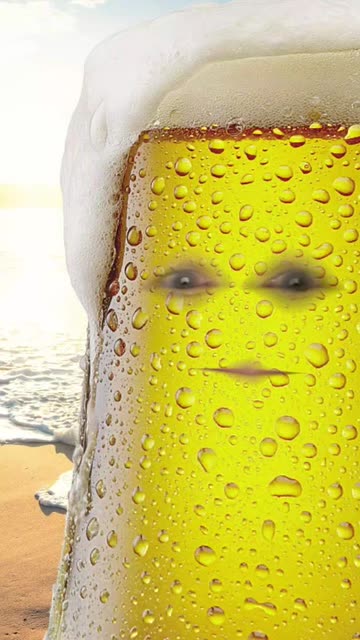 Preview for a Spotlight video that uses the beach beer face Lens