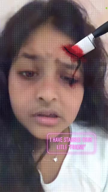 Preview for a Spotlight video that uses the bloody knife Lens