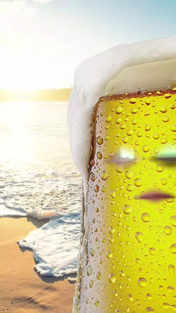 Preview for a Spotlight video that uses the beach beer face Lens
