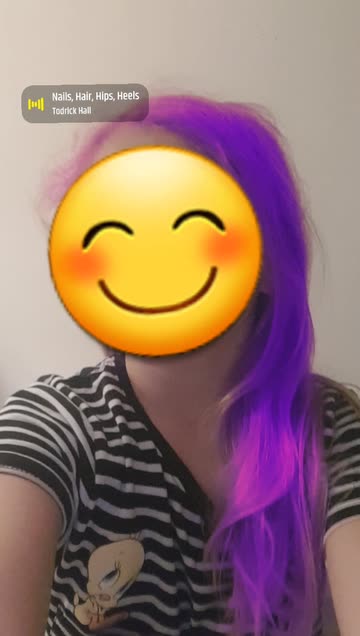 Preview for a Spotlight video that uses the Blonde Purple Hair Lens