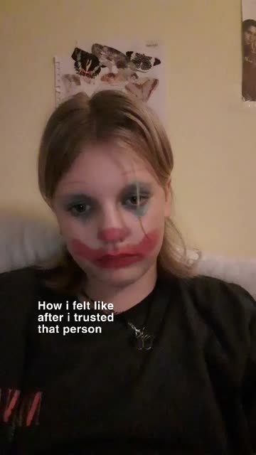 Preview for a Spotlight video that uses the Clown Makeup Lens