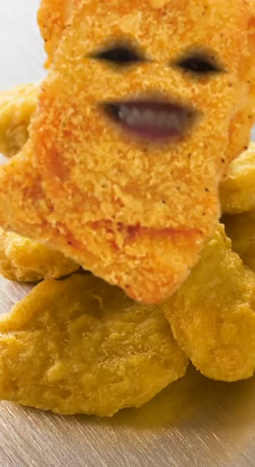 Preview for a Spotlight video that uses the chicken nugget Lens