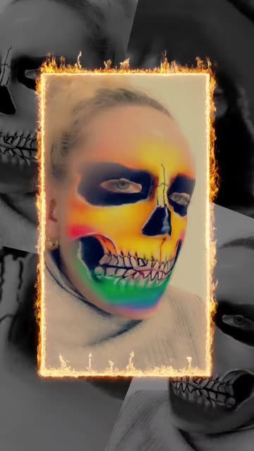 Preview for a Spotlight video that uses the Skull Face Lens