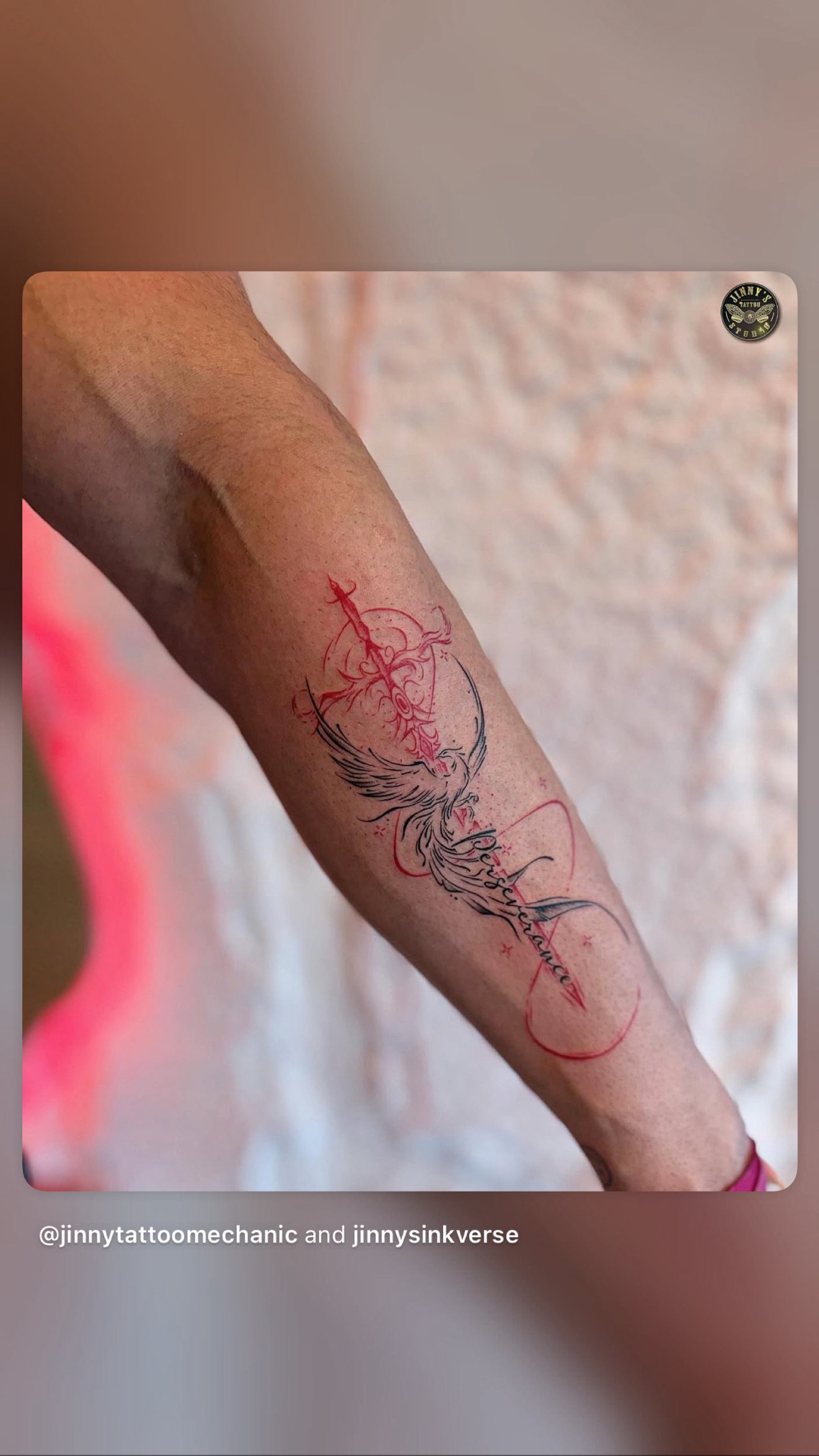 Jinny Tattoo Mechanic's Stunning Red & Black Sleeve Tattoo Reveal
