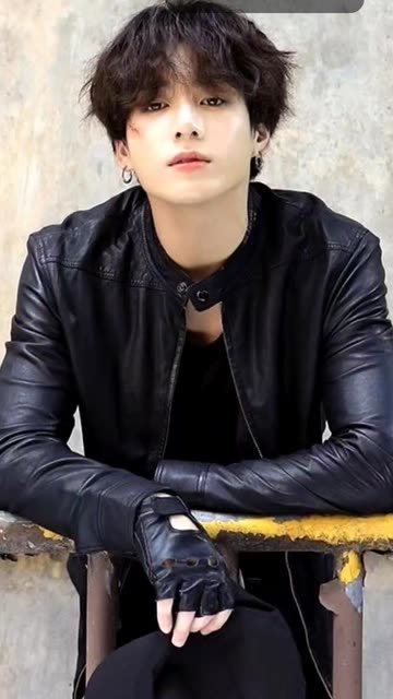 Jungkook Black Leather Jacket