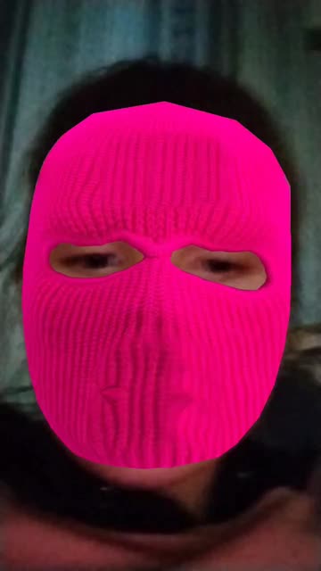 Preview for a Spotlight video that uses the Pink balaclava Lens